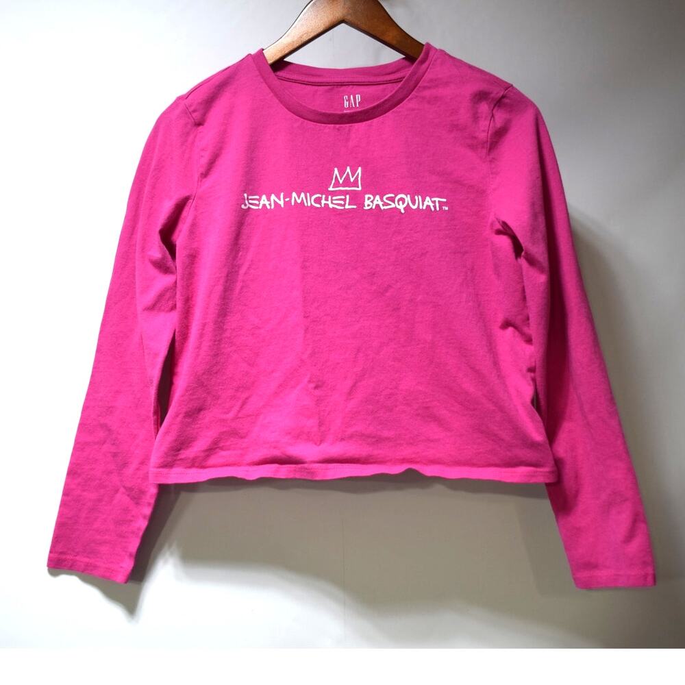 Gap x Jean-Michel Basquiat Pink Graphic Long Sleeve T-Shirt Women's Small